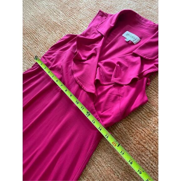 STUDIO 1 Pink faux wrap dress Size 6 - Picture 4 of 9
